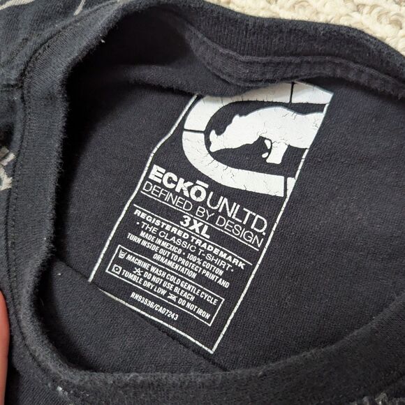 Ecko Unltd. Mens 3XL All Over Print Tee T-shirt Y2K Streetwear 90s - Picture 3 of 3